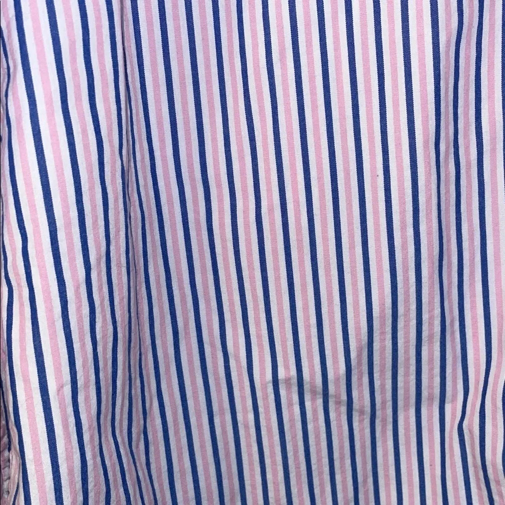 J. Crew Pink Blue White Striped Cotton Slim Fit Button Up Shirt size M